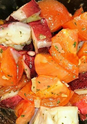 タコとトマトのにんにくバジル-レシピのメイン写真