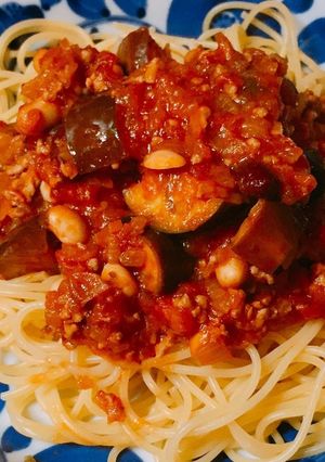 茄子と豆のミートソース-レシピのメイン写真