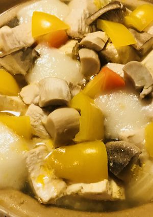 素朴・寄せ鍋●見た目ゴロゴロの鶏野菜鍋-レシピのメイン写真