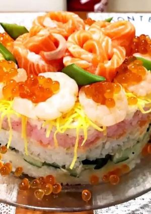 お祝いごとに簡単お寿司ケーキ-レシピのメイン写真