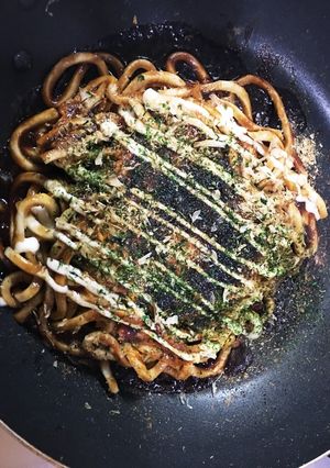 うどんと玉子だけで！お好み焼き♪-レシピのメイン写真