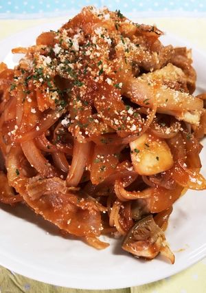 横着料理！コンロ１個で簡単ナポリタン-レシピのメイン写真