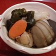 蒸し帆立と根菜の煮物