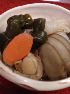 蒸し帆立と根菜の煮物-レシピのメイン写真