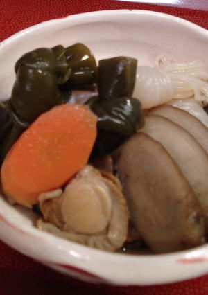 蒸し帆立と根菜の煮物-レシピのメイン写真