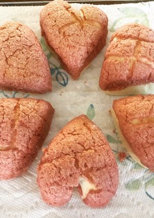 バレンタインに！ハートメロンパン-レシピのメイン写真