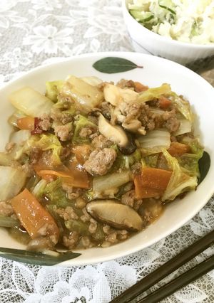 ほっこりコクうま♡白菜と挽肉のとろみ煮-レシピのメイン写真