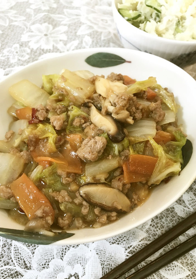 ほっこりコクうま♡白菜と挽肉のとろみ煮-レシピのメイン写真