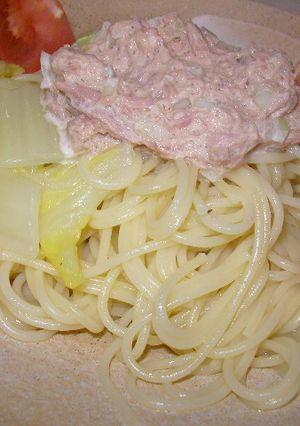 簡単白菜ツナマヨスパゲティー-レシピのメイン写真