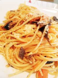鯖のトマトパスタ-レシピのメイン写真