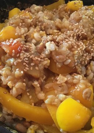 カレー風味のパプリカ納豆焼き飯-レシピのメイン写真