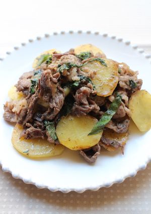 牛肉とじゃがいもの大葉炒め-レシピのメイン写真