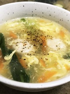 青梗菜野菜卵スープ-レシピのメイン写真