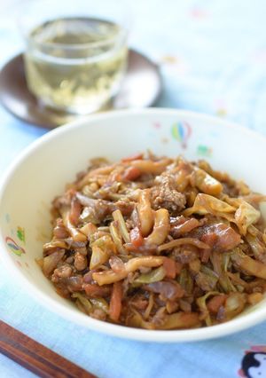 野菜、肉がたっぷり❤みそ焼きうどん-レシピのメイン写真