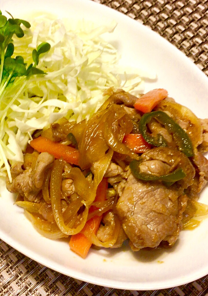 野菜がうまい♬豚こま肉でしょうが焼き(風-レシピのメイン写真