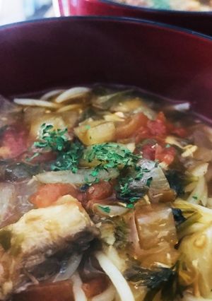 鯖のトマトスープパスタ-レシピのメイン写真