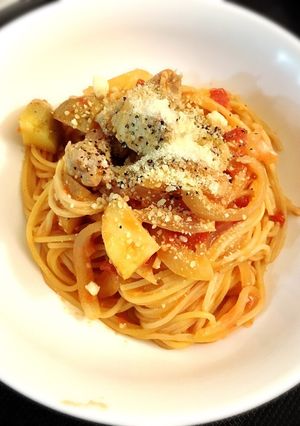 鶏肉と新じゃがのトマトクリームパスタ-レシピのメイン写真