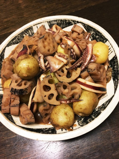 イカ、じゃが芋、蓮根の煮物!塩麹入りです-レシピのメイン写真