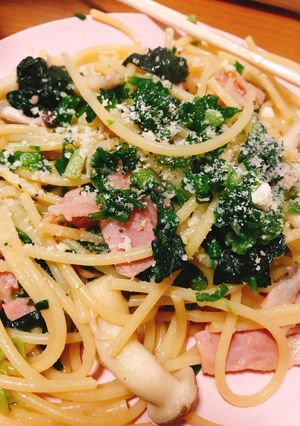 ベーコンとほうれん草の和風オイルパスタ♡-レシピのメイン写真