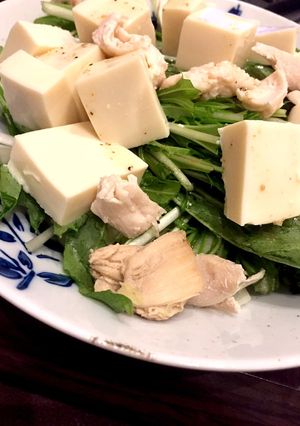 水菜と豆腐とささみのヘルシーサラダ-レシピのメイン写真