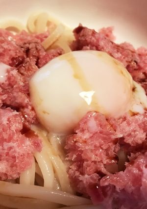 【激雑！】ネギトロ温玉うどん【簡単！】-レシピのメイン写真