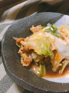 キャベツとひき肉の卵とじ-レシピのメイン写真