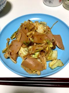 エノキとキャベツの簡単キムチ炒め-レシピのメイン写真