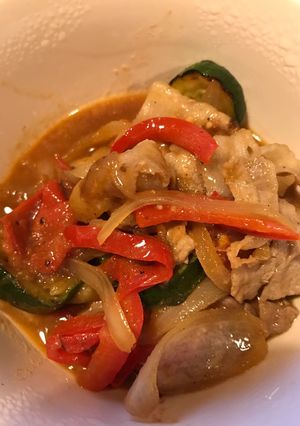 トマトとズッキーニと豚肉炒め(自分用覚書-レシピのメイン写真