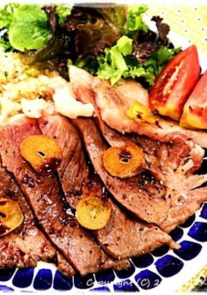 ■牛ステーキ&絶品ガーリックライス■-レシピのメイン写真