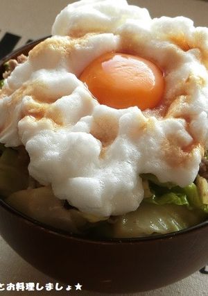 レンジで簡単★豚キャベマヨ醤油のTKG-レシピのメイン写真