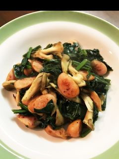 ほうれん草と舞茸のウインナー炒め-レシピのメイン写真
