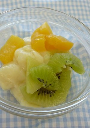 豆乳ミルクもちフルーツ添え-レシピのメイン写真