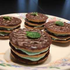 รูปของ ミントリキュールでチョコサンドクッキー♪