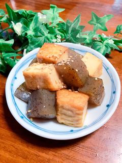 コンニャクと厚揚げ♡コロコロ炒め-レシピのメイン写真