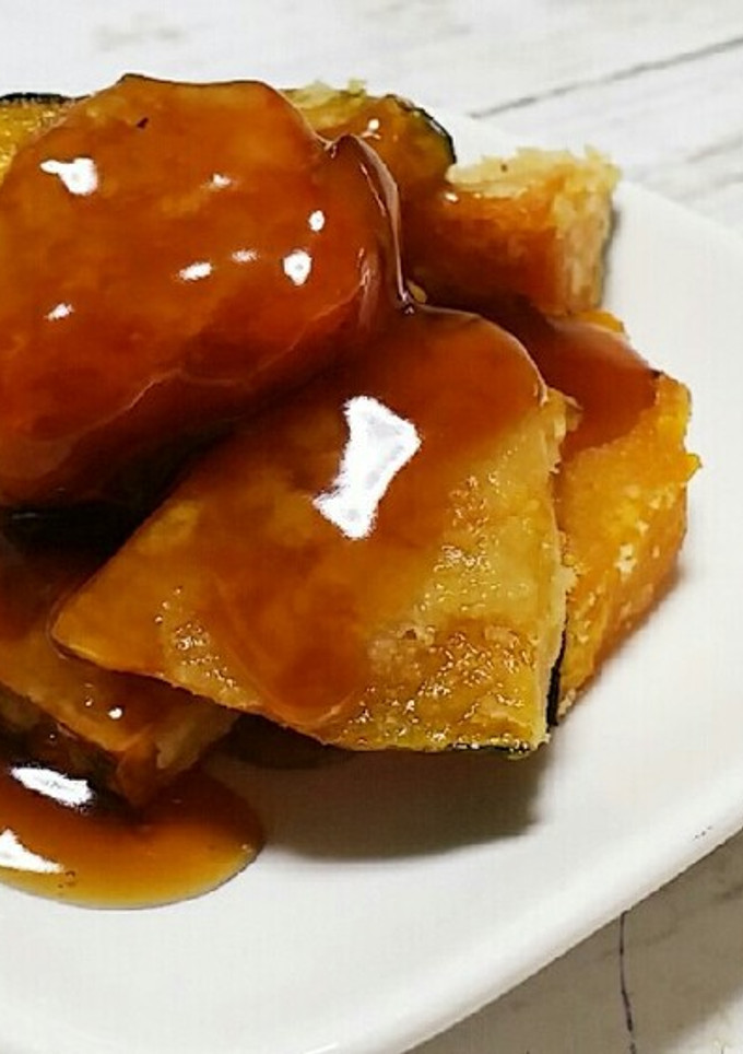 みたらしあんで食べる揚げかぼちゃ♡-レシピのメイン写真