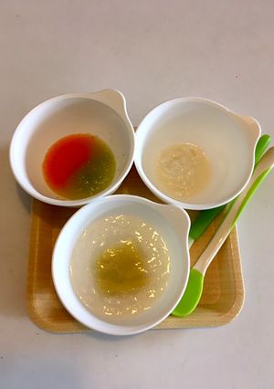☆離乳食初期☆ １０倍粥＋野菜＋魚 ①-レシピのメイン写真