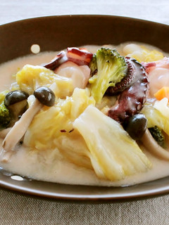レンジで簡単!白菜とたこのシチュー鍋-レシピのメイン写真
