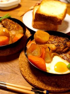 はふはふ!肉じゃが&すき焼き風ハンバーグ-レシピのメイン写真