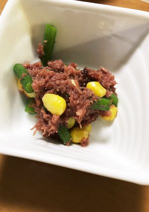 弁当のおかず☆コンビーフとニンニク炒め♡-レシピのメイン写真