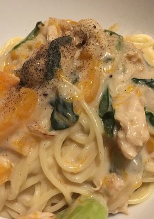 ほうれん草とかぼちゃのクリームパスタ-レシピのメイン写真