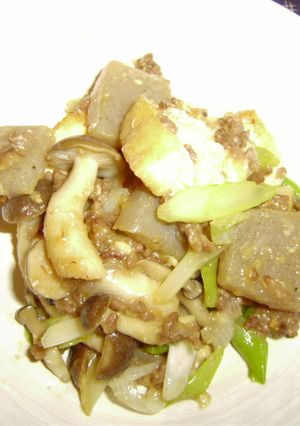 厚揚げと挽肉の味噌炒め-レシピのメイン写真