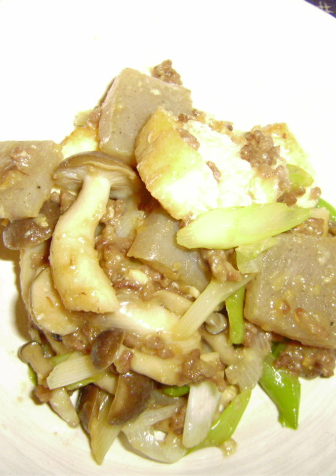 厚揚げと挽肉の味噌炒め-レシピのメイン写真