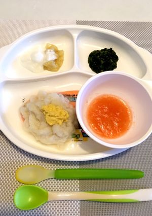 ☆離乳食中期☆ パンがゆプレート ①-レシピのメイン写真