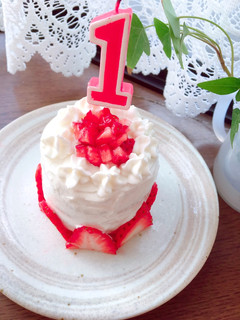 卵なしで簡単1歳誕生日ケーキ♪-レシピのメイン写真