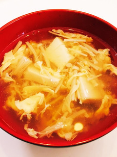 生姜香る えのきと豆腐のかき玉汁-レシピのメイン写真