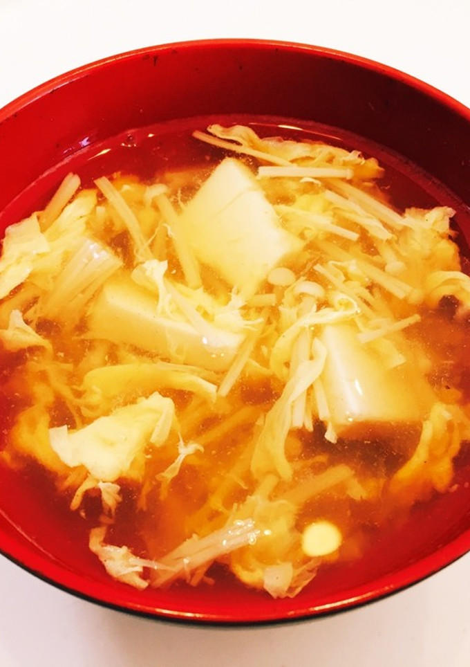 生姜香る えのきと豆腐のかき玉汁-レシピのメイン写真