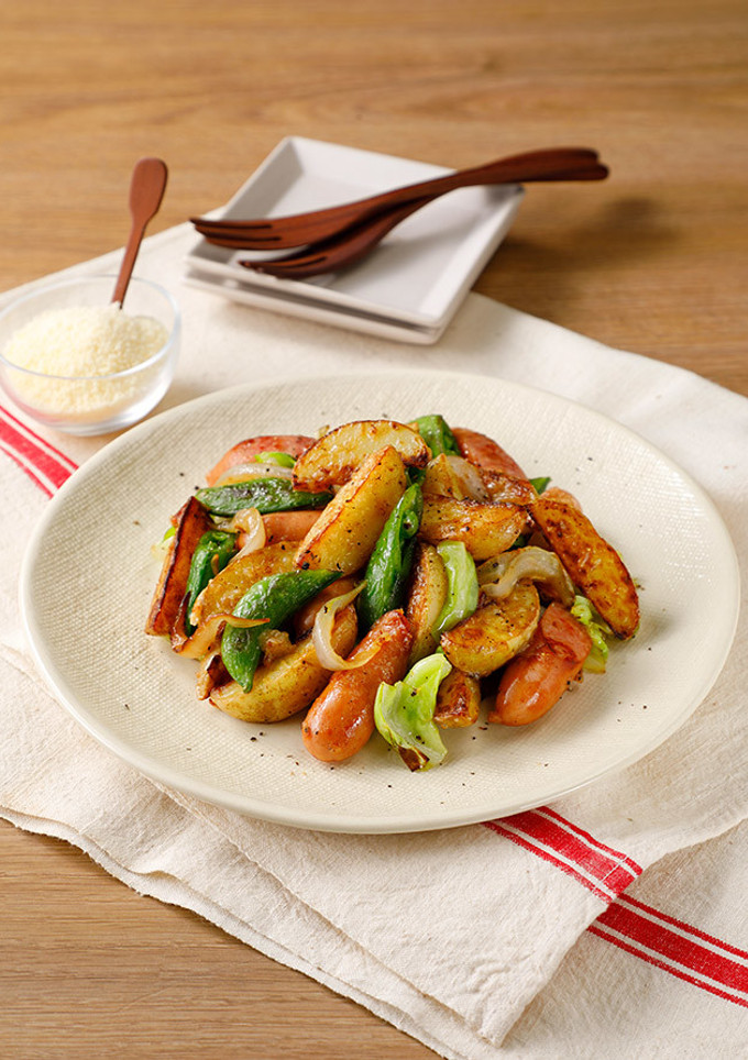 ほくほく♪新じゃがと春野菜のチーズ炒め-レシピのメイン写真