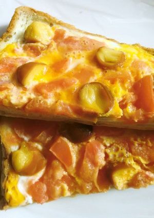 レンジで３分♪トマトとスモークチーズパン-レシピのメイン写真