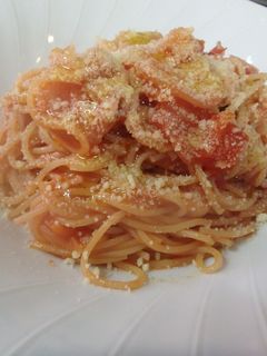 水漬けパスタのアマトリチャーナ風-レシピのメイン写真