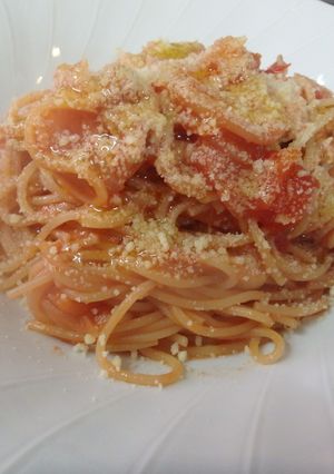 水漬けパスタのアマトリチャーナ風-レシピのメイン写真